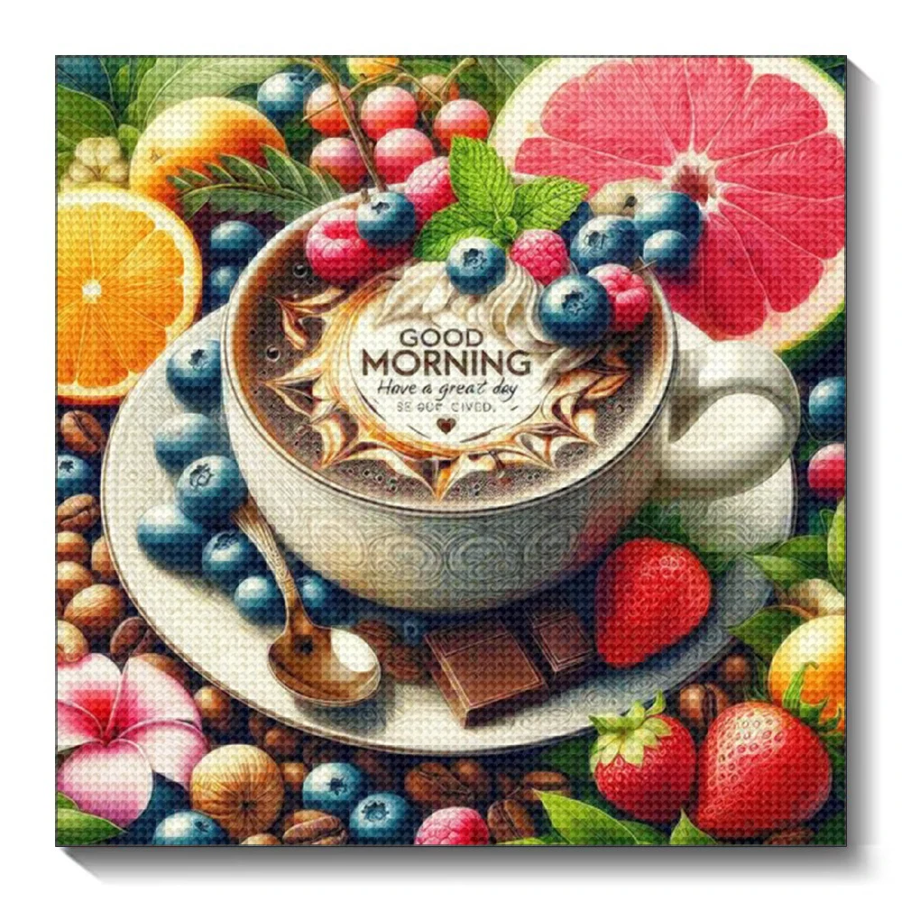 5D DIY Diamond Painting Cartoon Cup Full Diamond Mosaic Embroidery Fruit Art New Product Home Decoration Painting