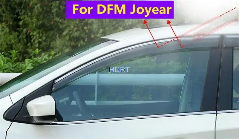 

Side Window Deflector Weather Shield Visor 4pcs Sun Rain Guards Eyebrow Shelter For DFM DongFeng Joyear 2007-2014 Car Styling