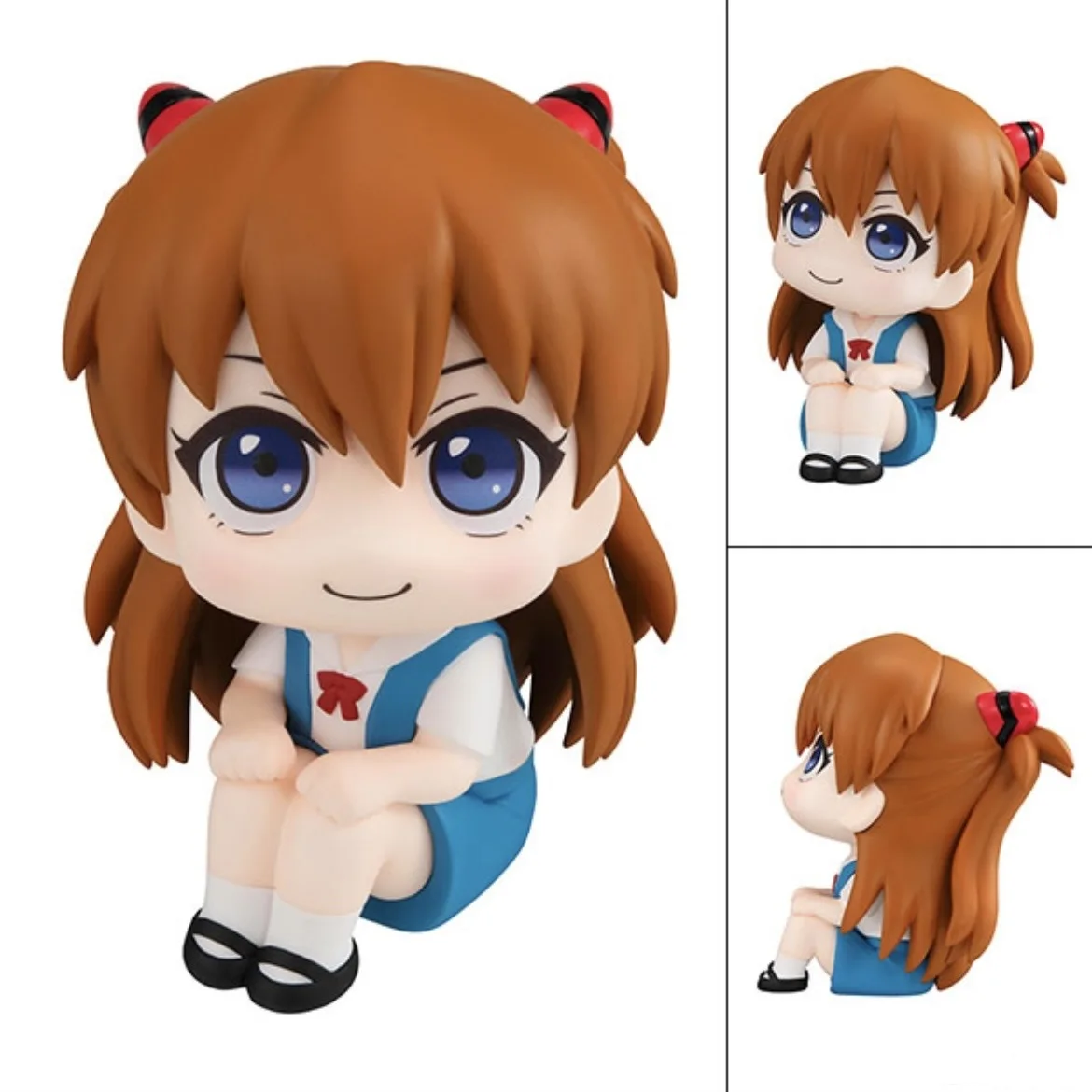 10CM Anime  Ayanami Rei Figure Souryuu Asuka Langley Look Up  Sitting Model Toy Doll Aciton Figure PVC Ornamentue Gift view 5