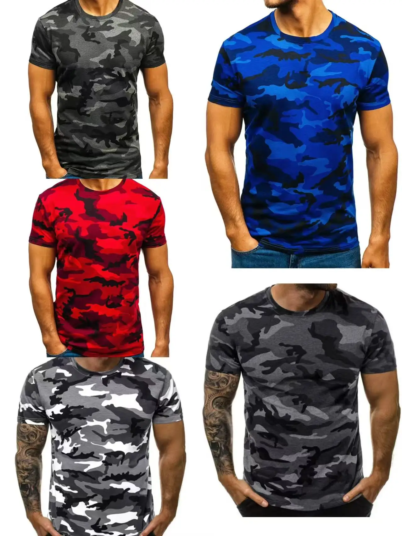 Camouflage 3D printed T-shirt fashionable hip-hop street wear men's casual round neck T-shirt summer Harajuku T-shirt top