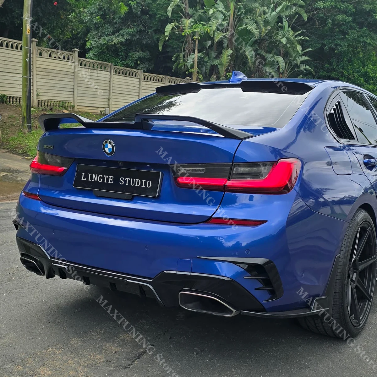 

Для BMW 3 серии G20 320i 325i 330i M340i 2019-2024 V-образный глянцевый черный автомобильный задний спойлер багажника, крышка багажника, крышка корпуса, комплект