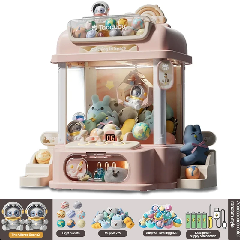 

Claw Machine for Kids Doll Machine Toy for Kids Mini Cartoon Claw Crane Machines with Light Music Home Doll Grasping Machine
