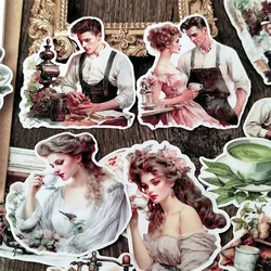 Hand-painted watercolor Vintage Victoria Cafe Stickers DIY Scrapbook Diary Happy Project Decoration Plan Gift Decoration