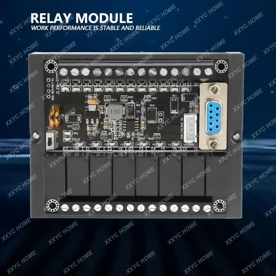 

FX1N-20MR PLC Industrial Control Board 1AD+1DA 12 IN 8 OUT Relay Delay Module With Shell Programming Cable relay Output DC10-28V