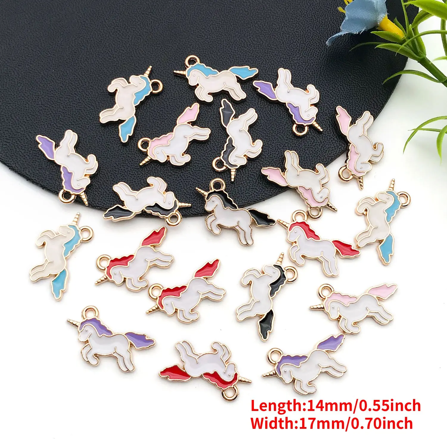 10/20Pcs 14x17mm Mixed Colours Cartoon Cute Pony Charm Enamel Drip Oil Animal Charm DIY Earrings Bracelet Jewellery Accessories