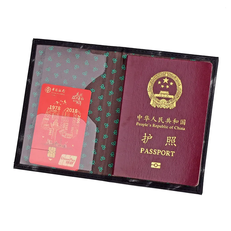 Custodia per passaporto in pelle di marmo Organizer per passaporto da viaggio porta carte di credito porta carte di credito custodia protettiva per portafoglio