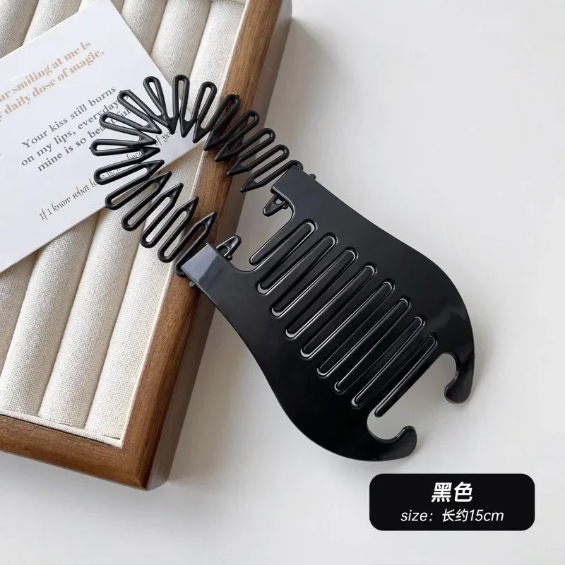 New 2 in 1 Banana Clip Set Fish Clip Coiled Hair Insert Comb Hair Side Comb Beaded Hair Clip Women Invisible Comb Headdress 2025