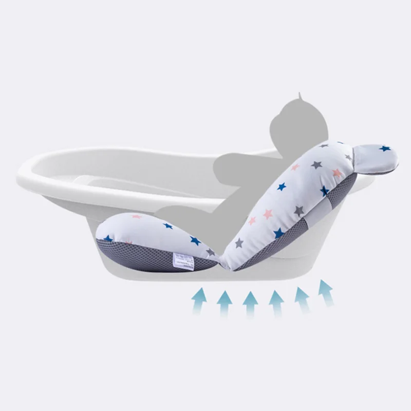 Baby Bathtubs Pad Non-Slip Home Bathroom Newborn Bath Tub Mat Support Star Crown Printed Bath Bed Infant Shower Pads Net