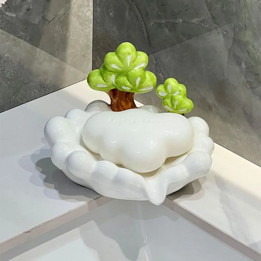 

Creative Soap Dish Holder Portable with Drainage Hole Soap Draining Container Self Draining Non-slip Soap Dish Tray