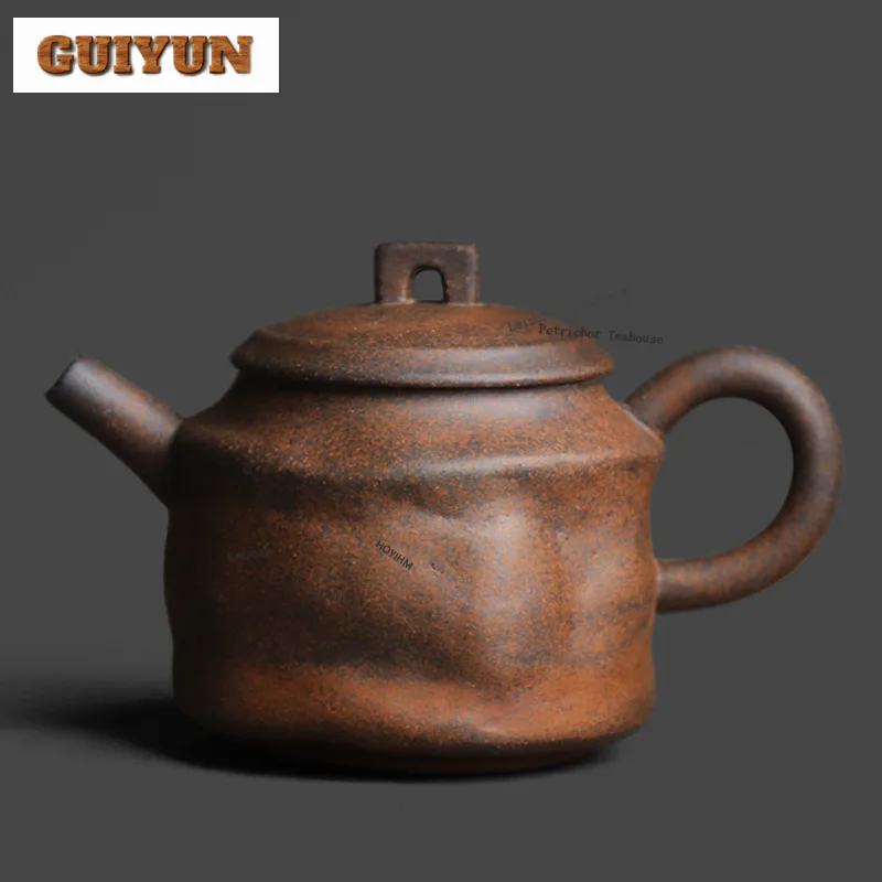 

100ml Coarse Pottery Old Rock Clay Teapot Luxury Tea Infuser Pot Tea Maker Kettle With Ball Hole Cafes Accessories Ornaments