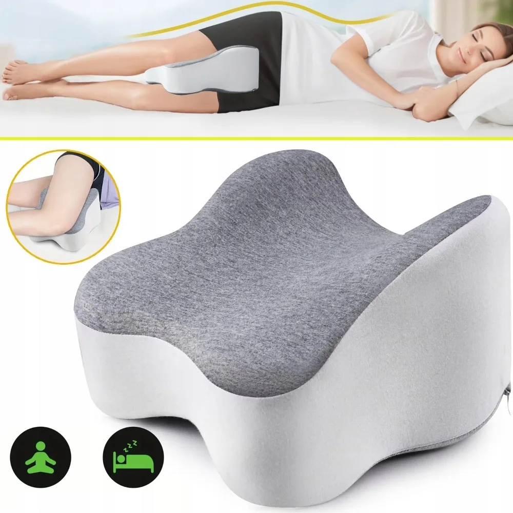 Coussin long pour les genoux, pour séparer les cuisses pour une meilleure alignement, coussin de jambe en mousse à mémoire de forme pour dormir sur le côté, pour la récupération après une chirurgie du genou