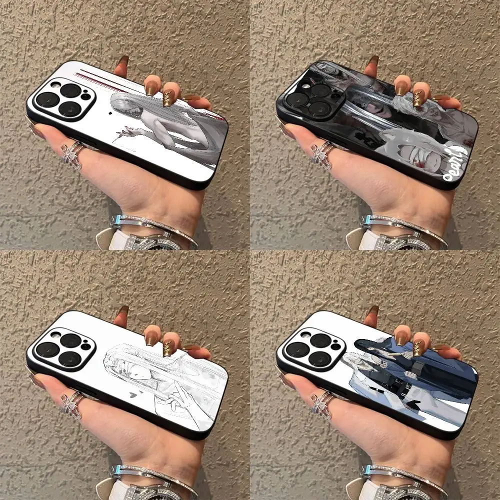 

H-Homicipher Mr Silver Phone Case For iPhone 17,16,15,14,13,12,11,Pro,Max,Plus,E,Air,Mini Black Soft Box