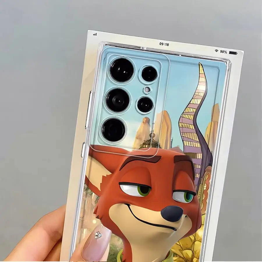 Disney Judy Nick Soft Phone Cover Case for Samsung Galaxy S22 FE Note 20 Ultra 10 S25 Edge S20 Plus S21 S23 Ultra S24