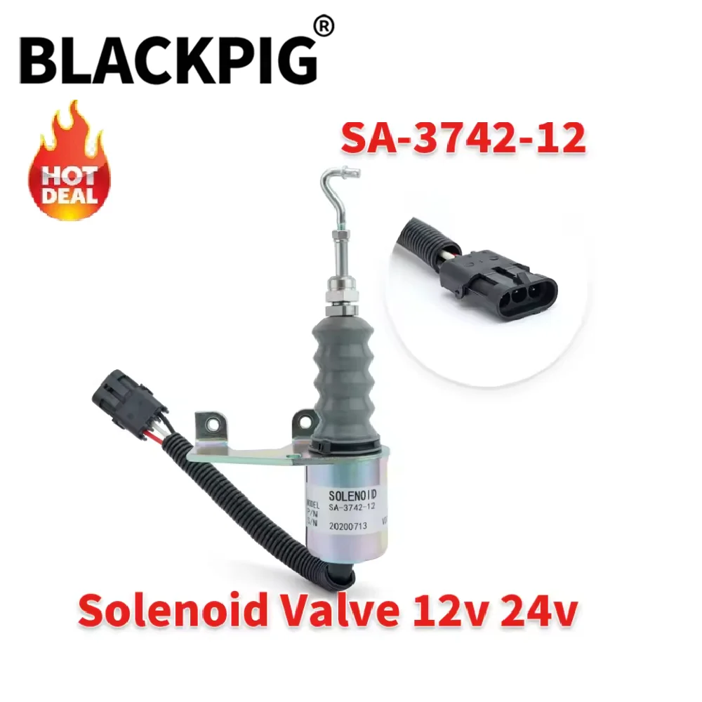 12V 24V SA-3742-12 Diesel Engine Fuel Shutoff Solenoid Stop Solenoid Valve For Deutz Bosch RSV Perkins Syncro Start OEM 3932017