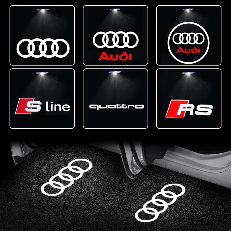 

2Pcs Car Door logo emblem Welcome Led Light For Audi A6 Q3 A3 B5 B6 B7 B8 B9 Q7 8P 8V 8L A5 A4 C6 C5 C7 4F A1 A7 A8 Q2 Q5