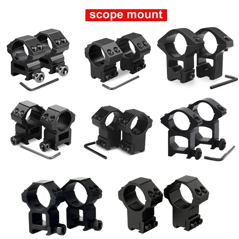 30mm 25.4mm Rifle Scope Mounting Ring Flashlight Dovetail Picatinny Rail Base Fixed Aluminium Stop Pin Hunting