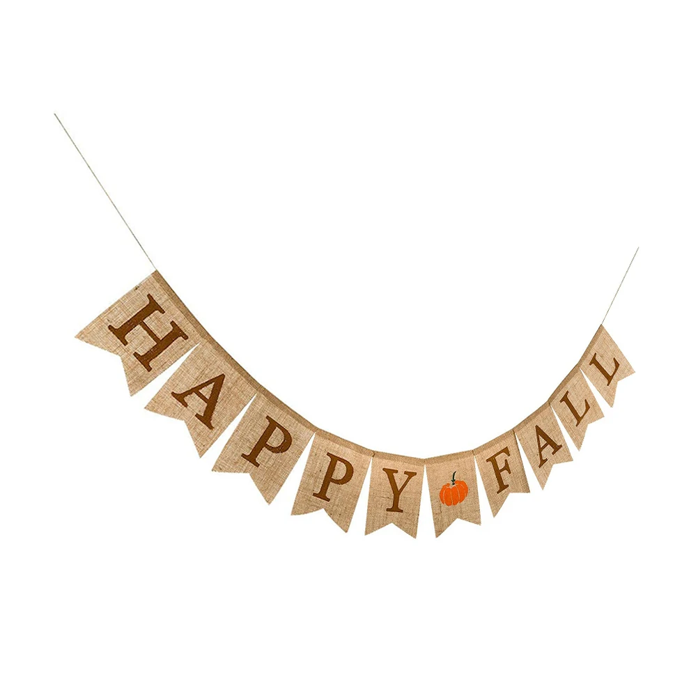 

Thanksgiving Linen Banner 2M Rope Fall Decor Harvest Bunting Pumpkin Home Office Restaurant Party Style