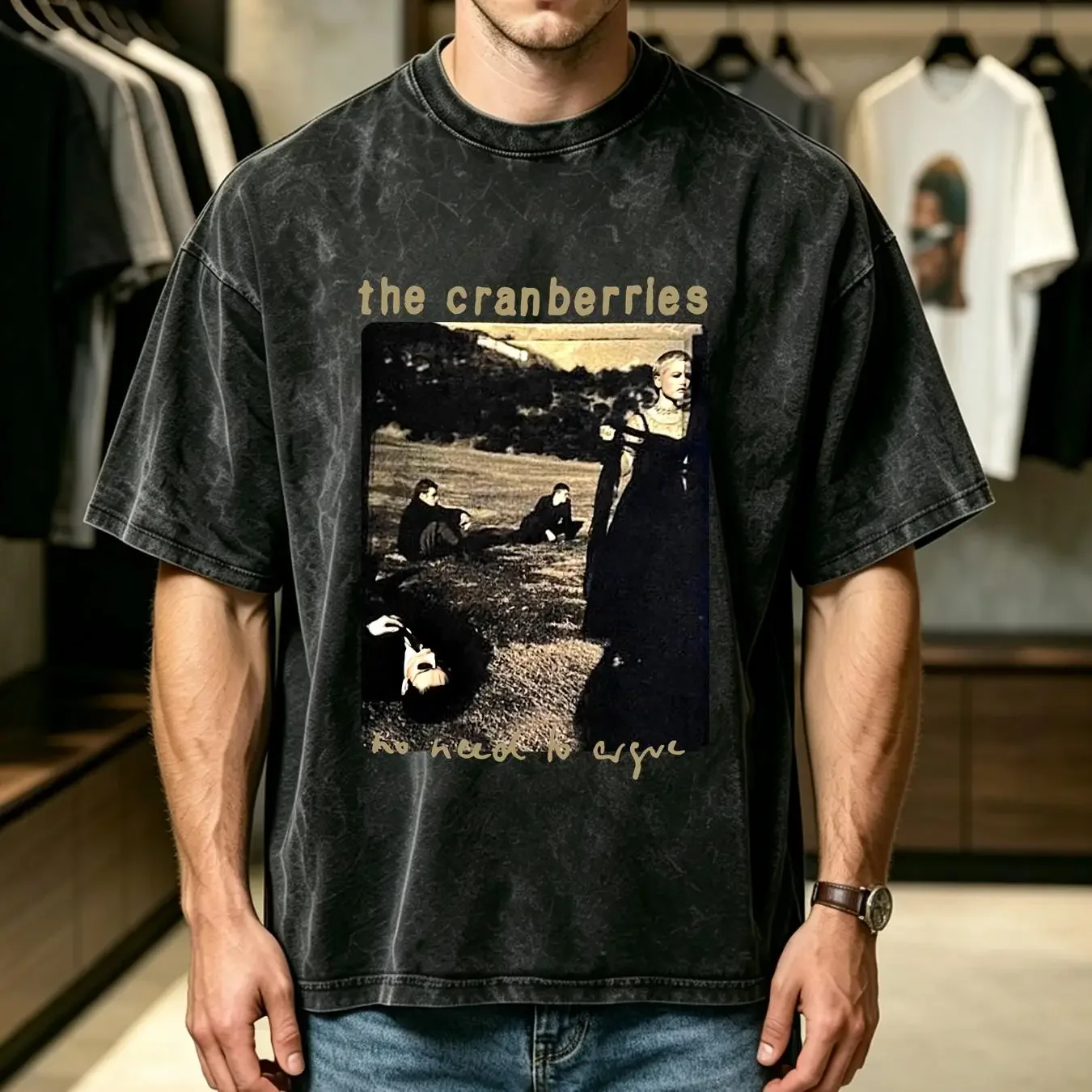 washed T Shirt The Cranberries Rock band No Need To Argue 90s Tour vtg H8239 vintage Washed Casual Comfortable streetwear
