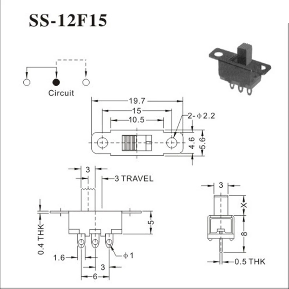 For Small-scale Production Slide Switch Bulk Pack Slide Switches For Prototyping Switch Black SPDT ON ON Or ON OFF