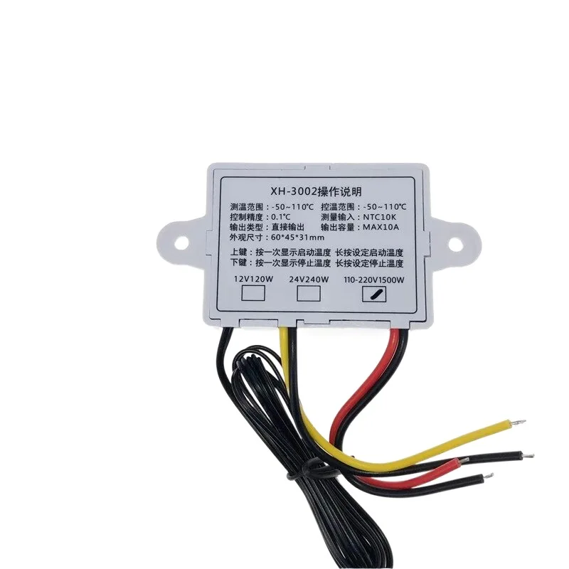 Controlador Digital LED de temperatura, XH-W3002, 12V-220V, 10A, interruptor de Control de termostato, sonda con sensor impermeable, W3002