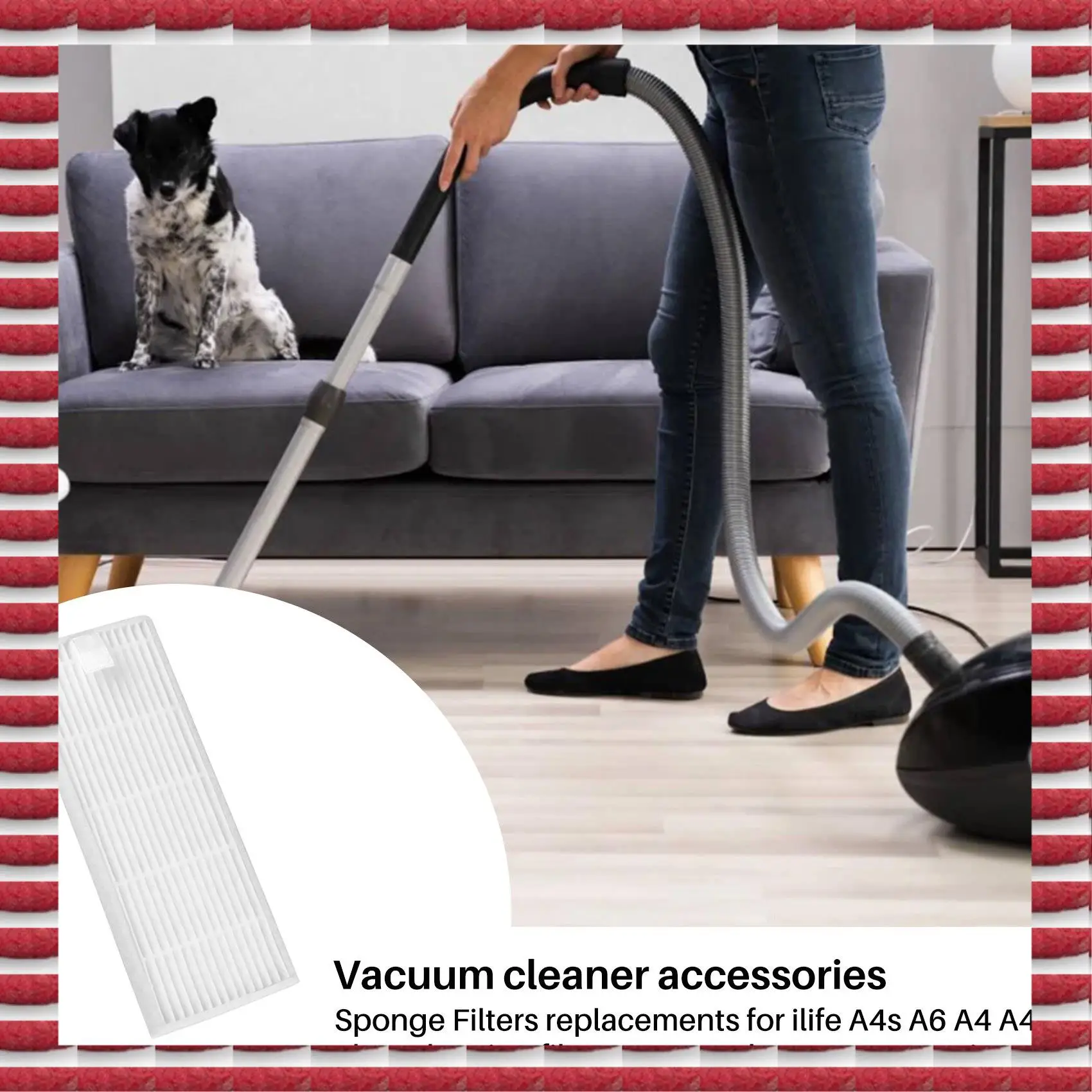 

A97G 20Pcs/Lot HEPA Filter & Sponge Filters Replacements For Ilife A4s A6 A4 A40 Dust Cleaning Filter Vacuum Cleaner Accessories