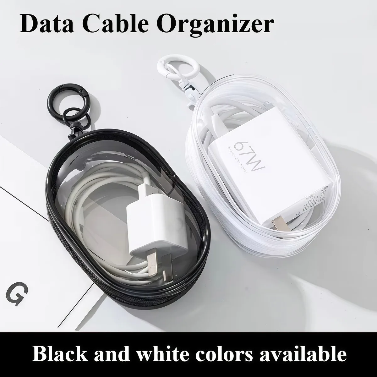 Mini Clear Zipper Storage Bag Portable Keychain Cartoon Doll Children Toys Organizer For Earphones Chargers Data Cord Gift Bags