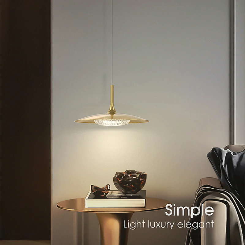 

Modern All Copper Luxury Bedroom Chandelier Nordic Simple Single Head LED Pendant Light Restaurant Bar Table Decor Chandelier