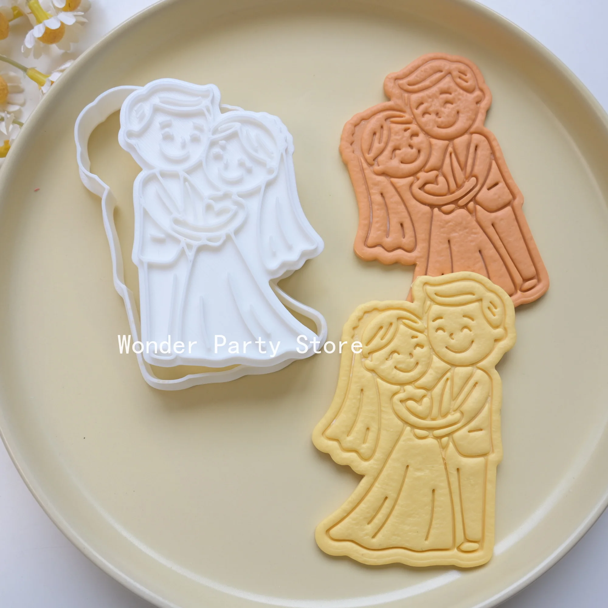 Wedding Cookie Cutter Stamp Love Biscuit Embossed Mould Bride To Be Mr Mrs Bridal Shower Party DIY Fondant Cake Decorating Tools