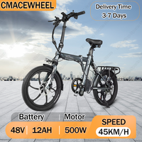 CMACEWHEEL EM20 Folding Electric Bike 500W Brushless Motor 48V12AH Lithium Battery Electric Bicycle 20*2.5 Inch Tire City E-Bike