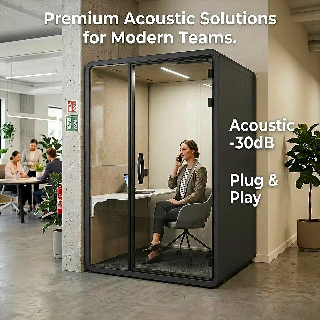 Eco Friendly Soundproof Booth Acoustic Pod Office Cabin with Recyclable Materials for Green Office Customized Silent Cabin