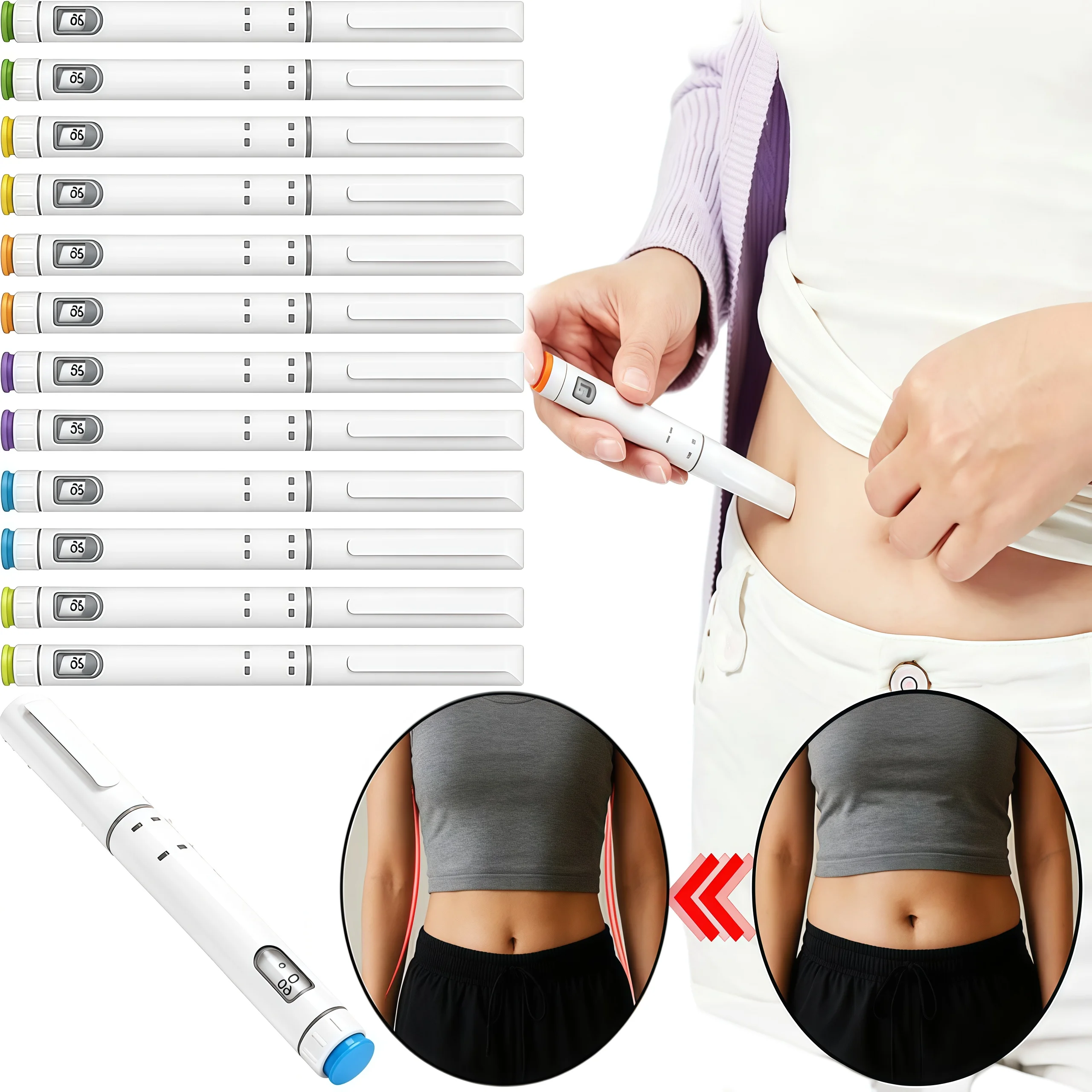 3ml 60U Disposable Injection Pen 5/10 Pack Multi Colour Peptide Pen Automatic Portable Tattoo Magic Pen Insulin Simei Tiel