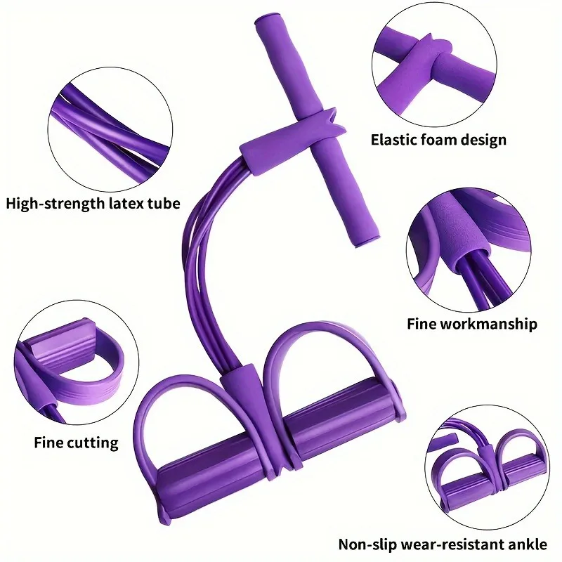 Multifunction Arm Strength Tension Rope Resistance Band Elastic Pedal Puller Leg Stretching Slimming Training Portable Equipment