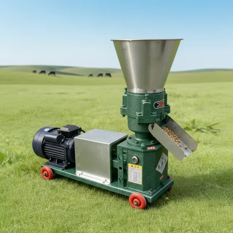 Small Mini Poultry Chicken Chick Fish Pig Goat Cattle Cat Animal Pellet Making Pelletizer Mill Feed Processing Machine