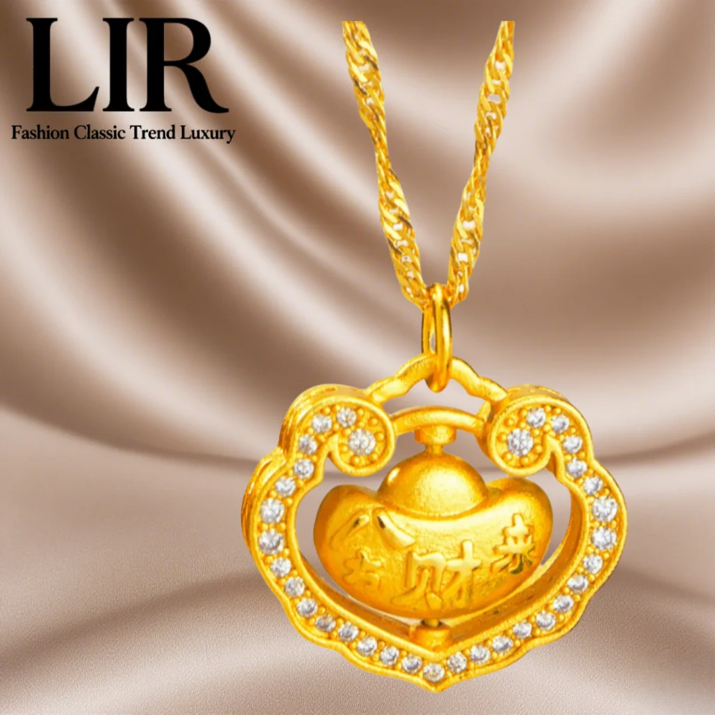 

Двустороннее ожерелье с подвеской LIR «Prosperity Ingot»: очаровательный дизайн в стиле фэн-шуй, модные женские украшения на удачу