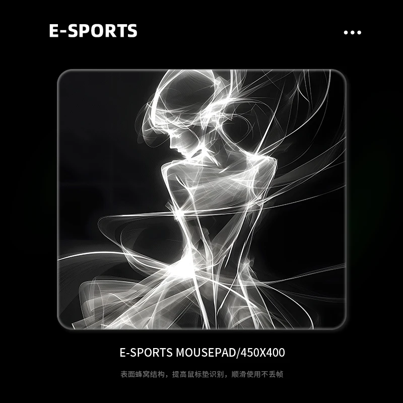 Creative White Line Draft Glass Mouse Pad Extra Large Reinforcement Thickened Upgrade Smooth E-sports Game Mouse Pad Office Pad