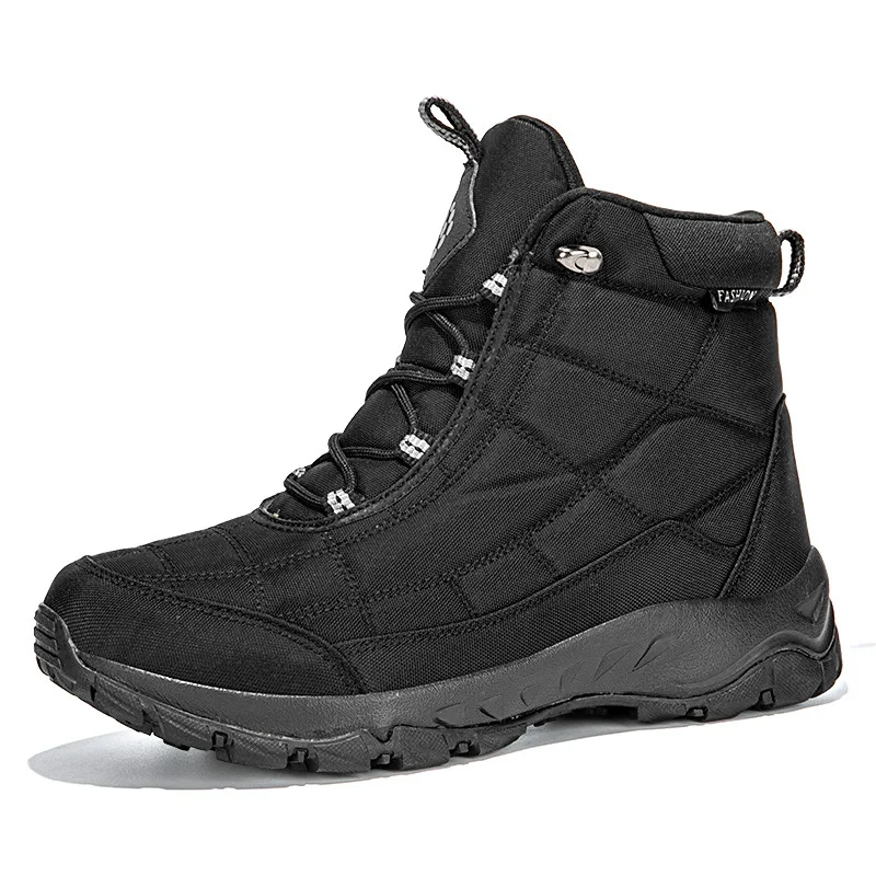 Botas de Senderismo de Invierno para Hombre, de Terciopelo, Cálidas y Gruesas, de Algodón, de Caña Alta, para Deportes al Aire Libre, Botas de Nieve Cómodas para Clima Frío