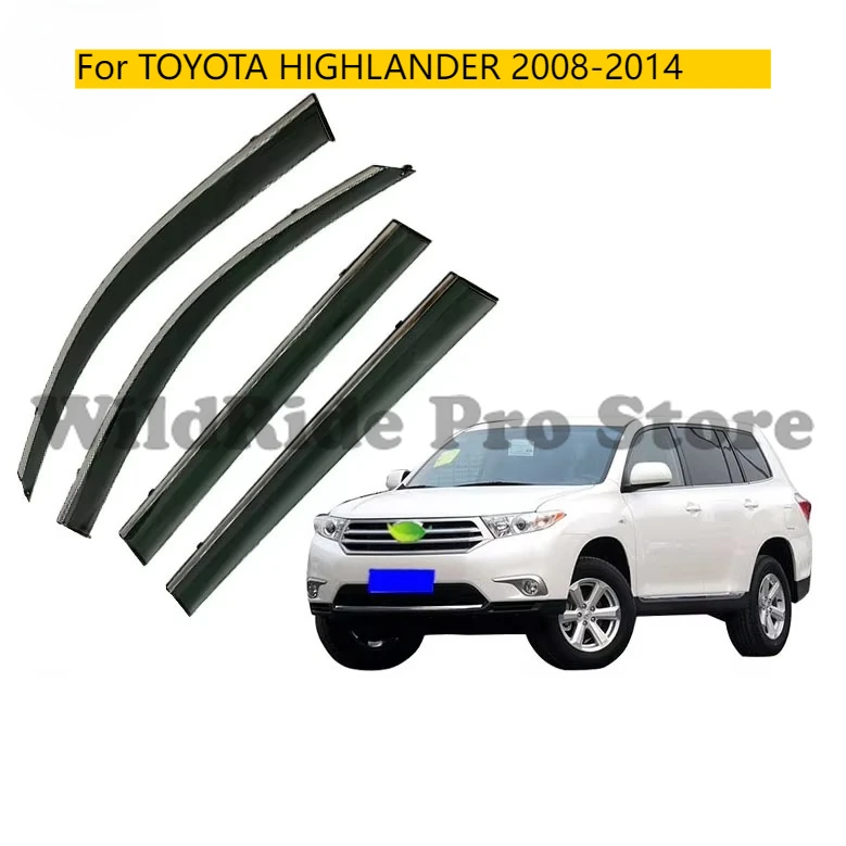 

Wind Deflectors for TOYOTA HIGHLANDER 2008-2014 Car Accessories Injection Vent Visor Top Quality with Stainless Steel.