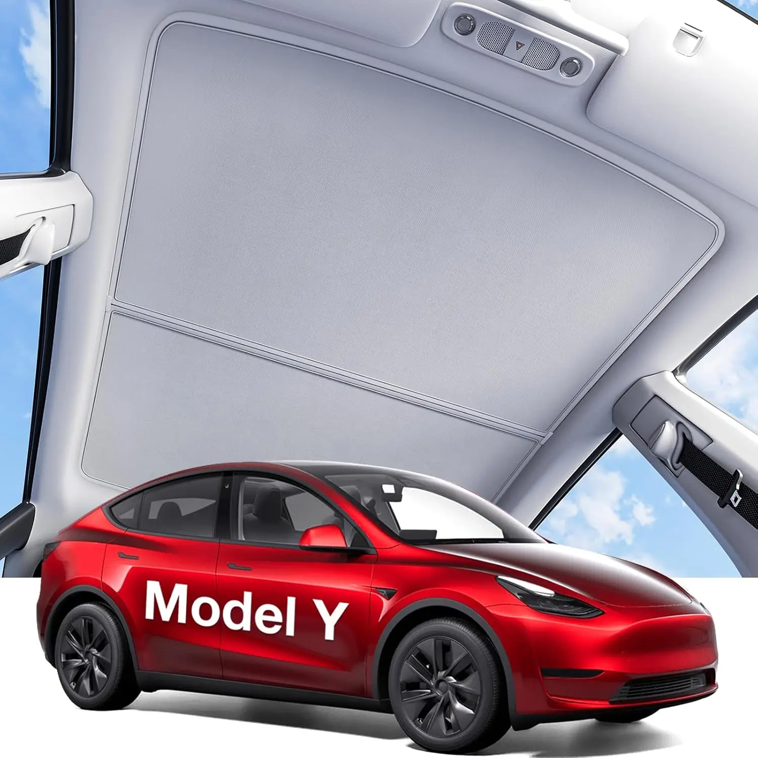 For Tesla Model Y Accessories 2020~2026 Sunshade Roof  Never Sag Nano Ice-Crystal Coatings Heat Insulation Glass Roof Sun Shade
