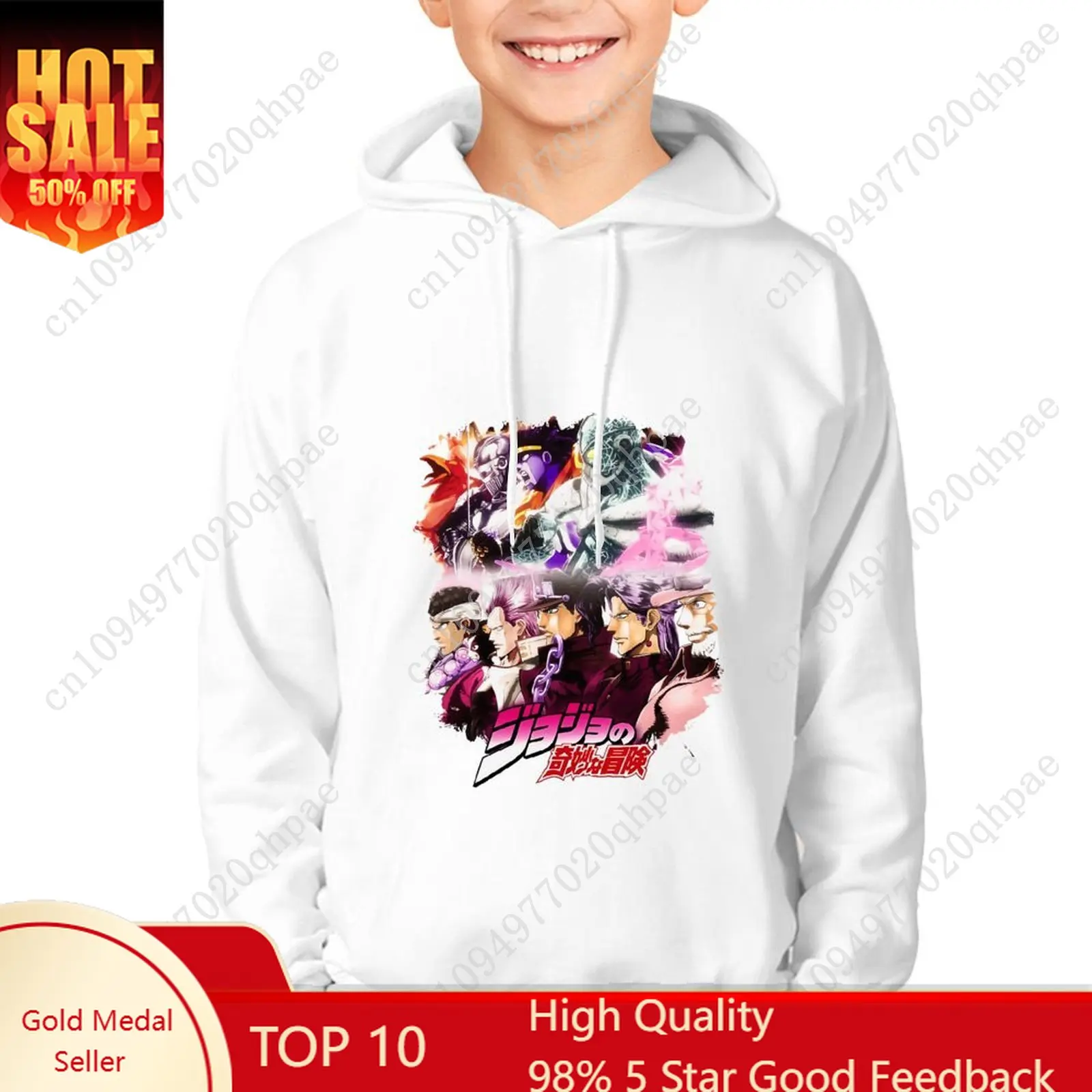 

Jojos Bizarre Adventure Hoodie Boys Girls Childs Cotton thermal sweatshirt Tlightweight Breathable Comfortable Custom Made Tops