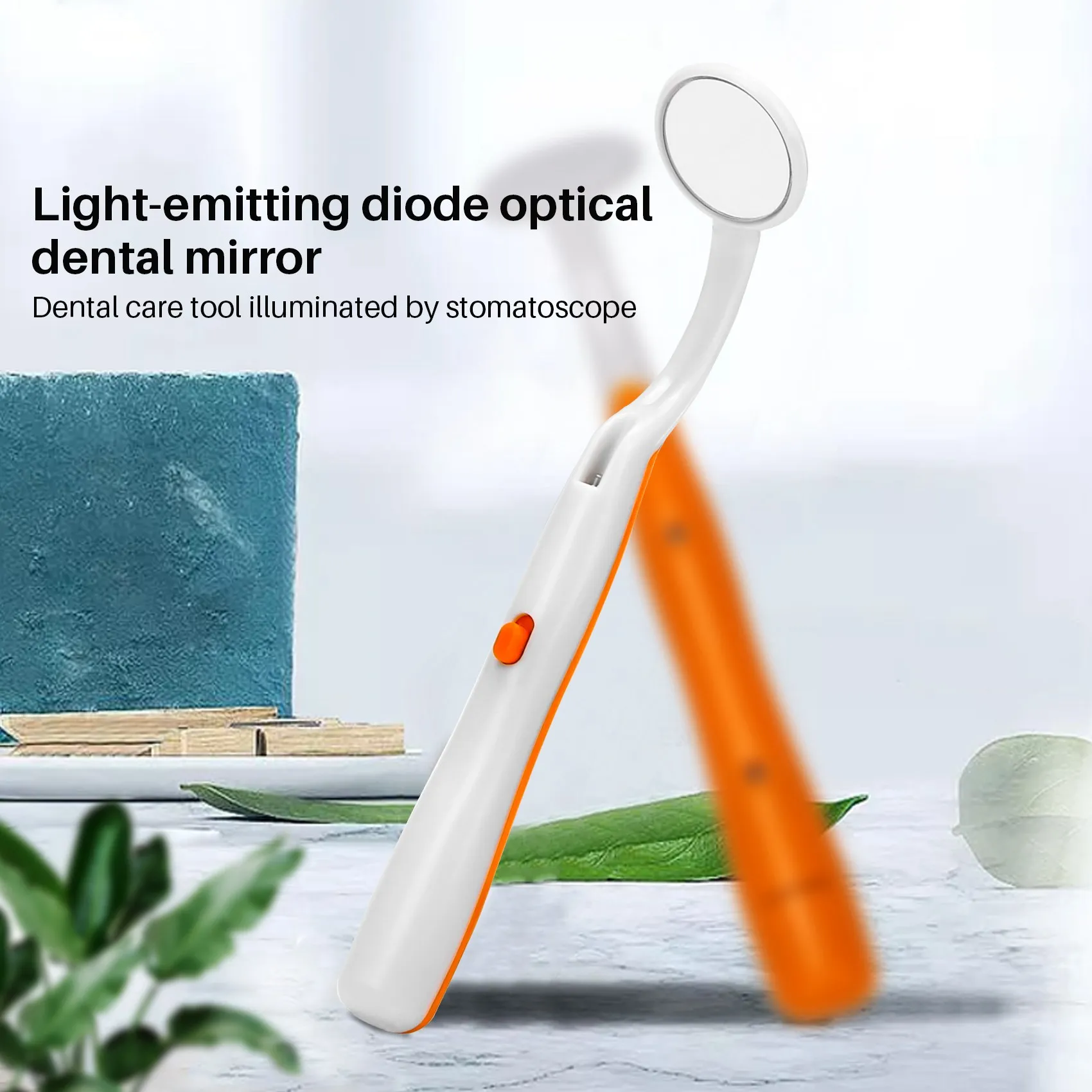 1 Pc Led Light Teeth Oral Dental Mirror Super Bright Mouth Mirror Illuminated Tooth Care Tool Oral Hygiene Machine Orange