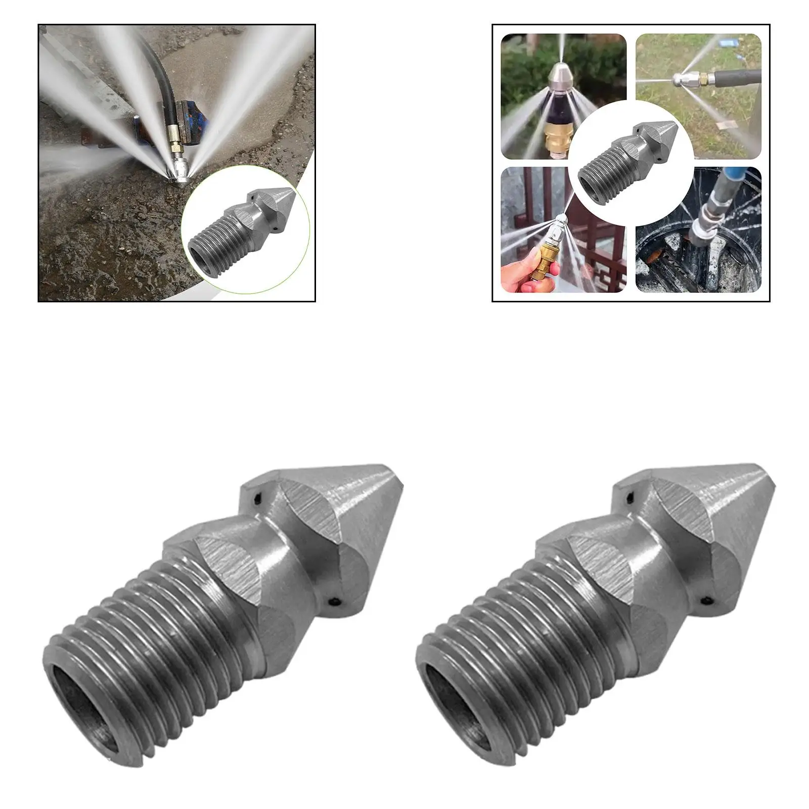 

Sewer Cleaning Nozzle Drain Unblocking Nozzle 1/4" Thread Jetter Spray Nozzle Pressure Washer Accessories for Pipeline Dredging