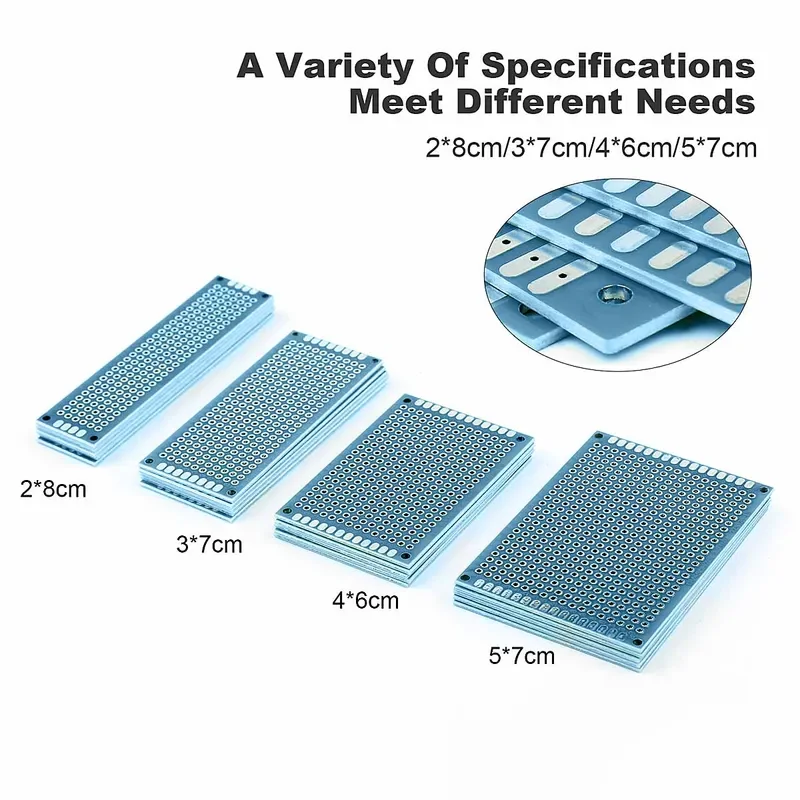 20pcs/lot PCB Prototype Board Circuit Prototboard Universal Stripboard Prototyping Veroboard 2x8 3x7 4x6 5x7 5Pcs Each Mix Blue