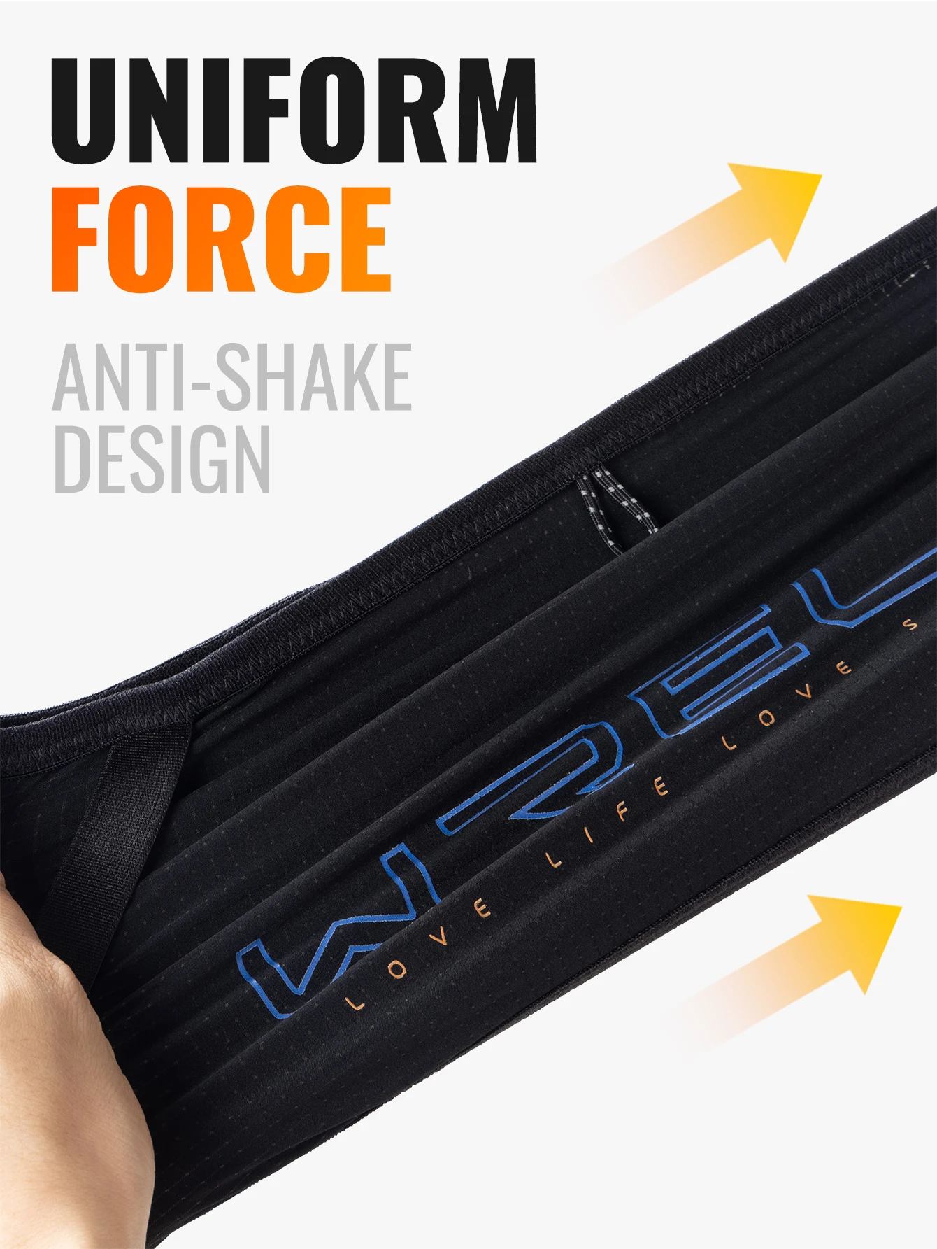 WRELS Laufgürteltasche, atmungsaktiver, schmaler Trainingsgürtel, verstellbar, rutschfest, für Outdoor-Sportarten, Wandern, Herren, Damen, Fitness, Aufbewahrungstasche – Detail 12