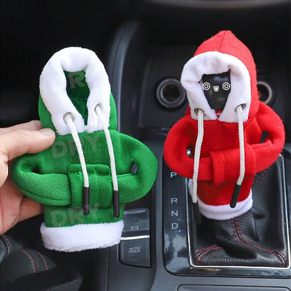 Santa Claus Gear Shift Hoodie Cover Shift Cover Gear Handle Decoration Fits Universal Automatic Car Shift Lever Interior Decor