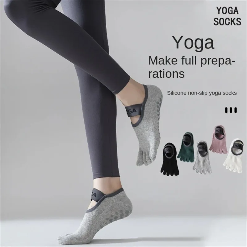 Damen 5-Finger-Socken 1 Paar Rutschfeste Professionelle Yoga-Pilates-Fitness-Socken für Fitnessstudio, Workout und Laufen – Detail 2