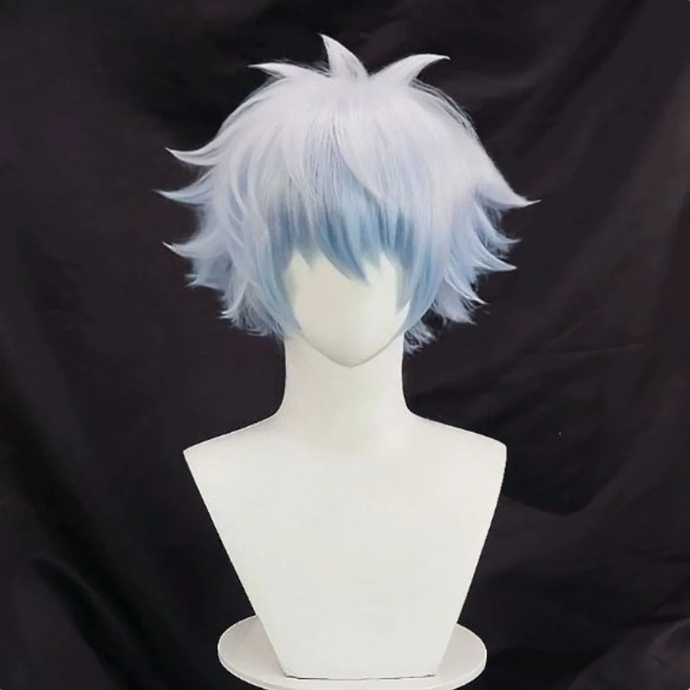 “Gintama”: Sakata Gintoki Comic Convention Cosplay Wig—Textured Top Custom Gradient-Colored Synthetic High-Temperature Fiber Wig