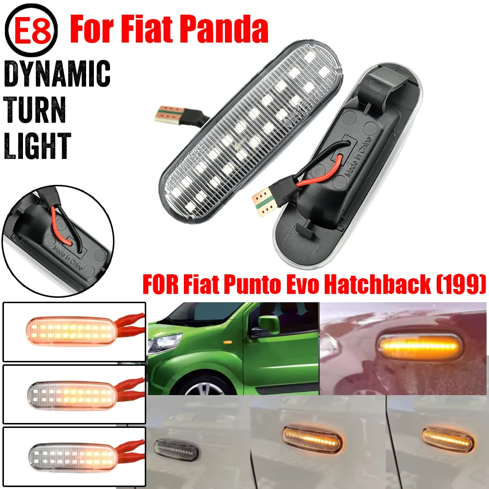 2 قطعة ديناميكية LED بدوره إشارة الجانب ماركر ضوء مكرر مصباح لشركة فيات فيورينو III صندوق/محطة عربة (225) 2007.11-2019 #6