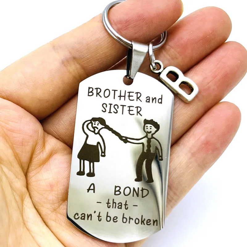 Funny Sister and Brother Keychain Birthday Gift for Sister From Brother Graduation Gift for Brother In Law Gifts From Sister