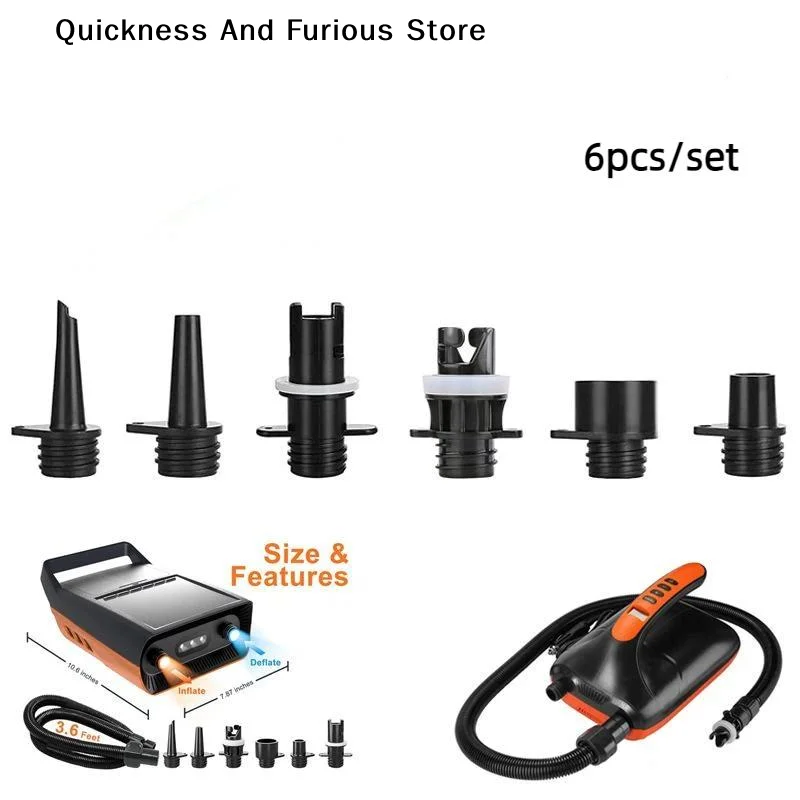 【MO】6Pcs Pump Hose Nozzles Inflatable Air Pumps Hose Nozzle Kit Kayak Air Pump Tube Adaptor Accessories