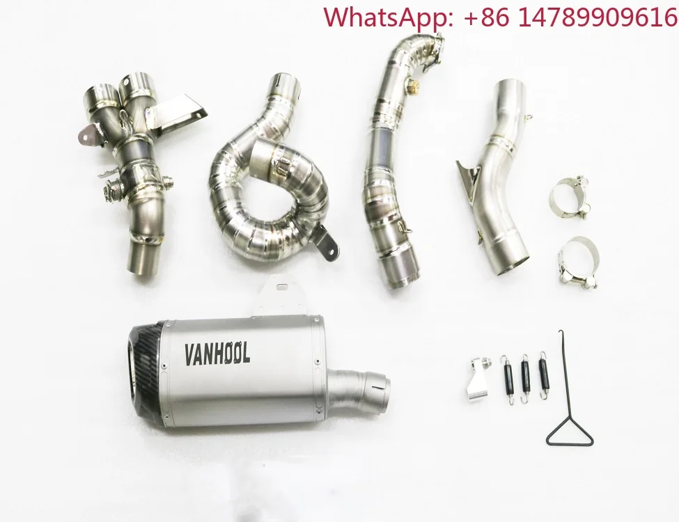 Motorcycle Performance Valve Titanium Stainless Steel Exhaust Pipe Muffler System for 950cc Sport Bike, Racing Escape Parts